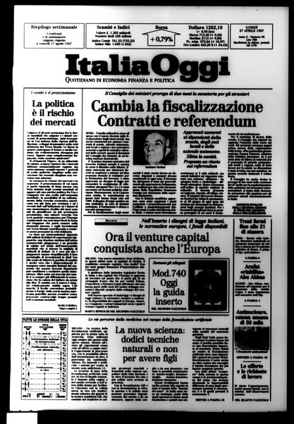 Italia oggi : quotidiano di economia finanza e politica